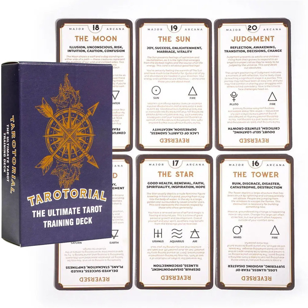 

New 78pcs Cards The Ultimate Tarot Training Deck Oracle Fate Divination Tarot Cards Fortune Telling Card Games Party Board Game