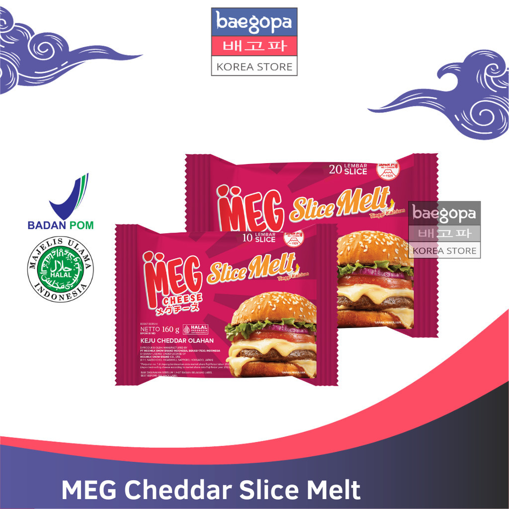 

MEG CHEESE Keju Cheddar Slice Melt 20 Lembar Halal | Easy Melt Chedar...||