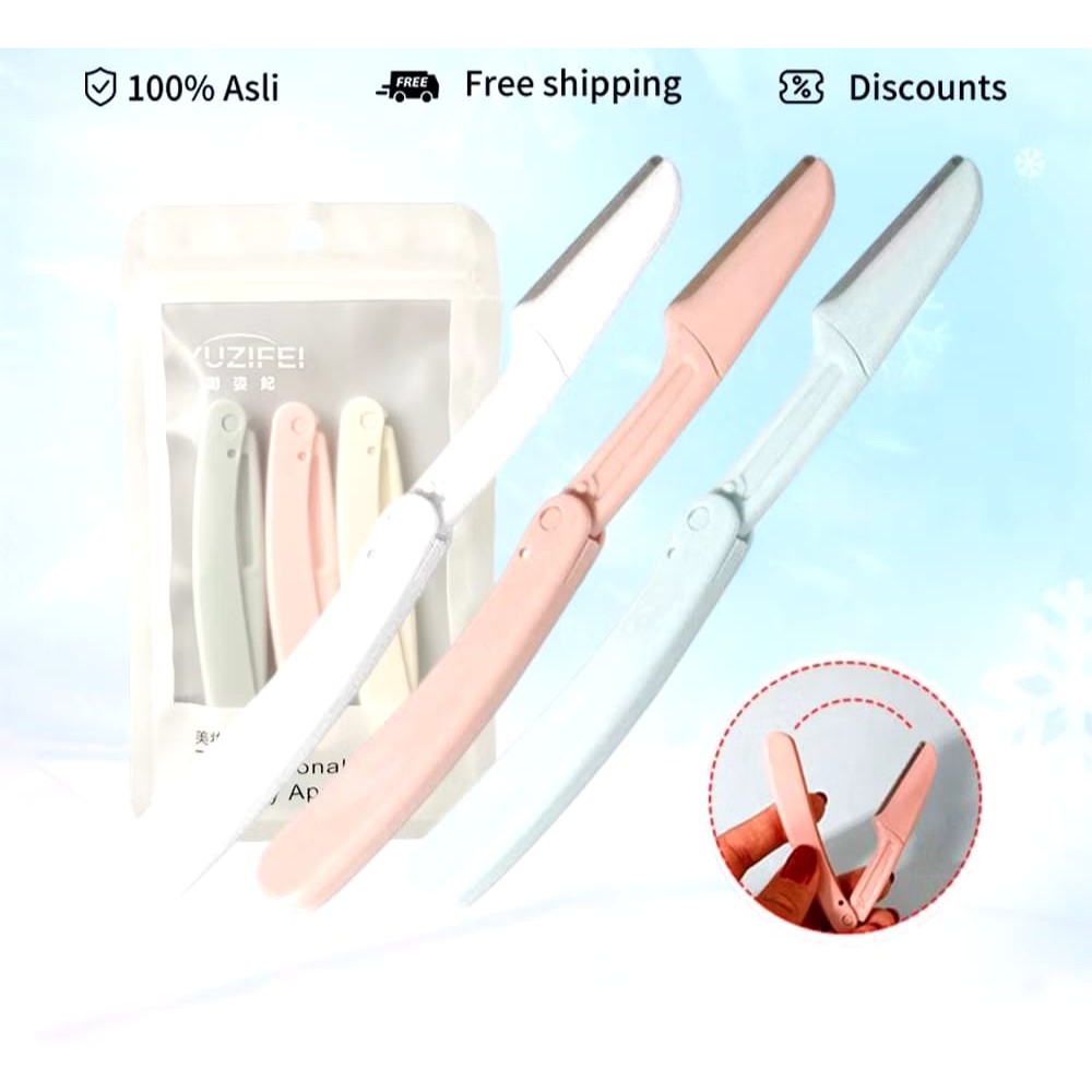 Pisau Cukur Alis Lipat Pencukur Alis Pisau Alis Eyebrow Razor Pencukur Alis Trimmer Alis Eyebrow Tri