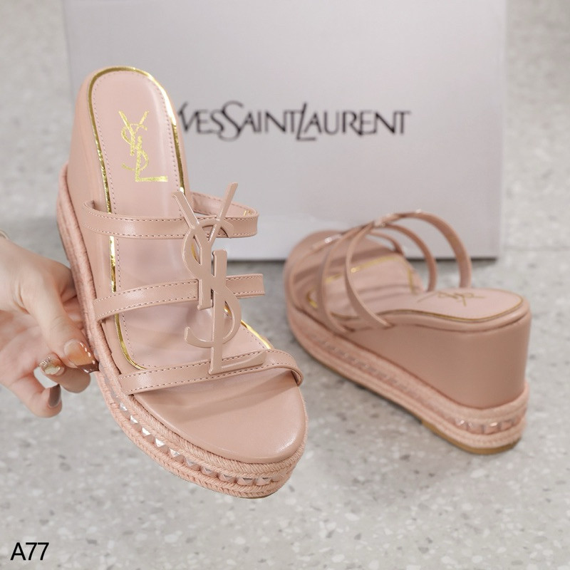 Sepatu Wanita YSL Saint Laurent Wedges 9cm HBA77