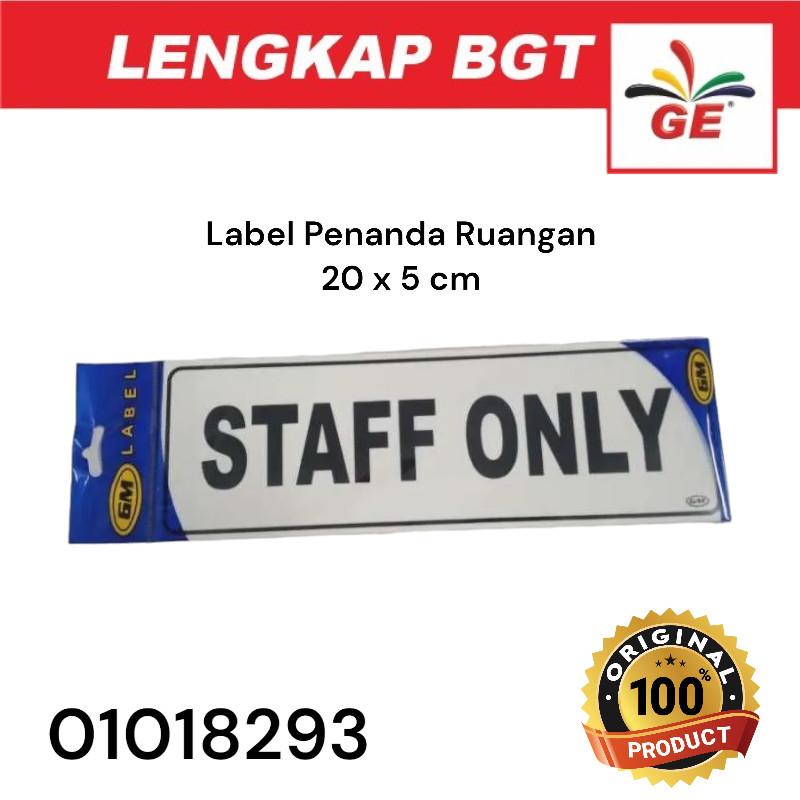 

GM Label STAFF ONLY Kecil / Label Penanda Ruangan - 01018293