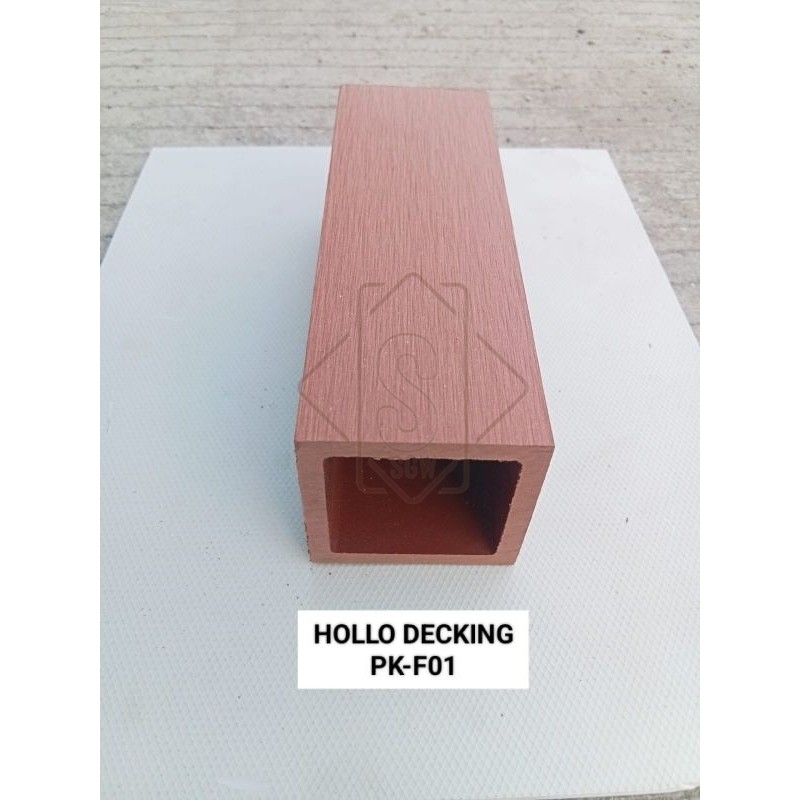 WPC Hollow tube balok partisi indoor outdoor / fasad outdoor per batang 3m x 5cm x 5cm anti air raya