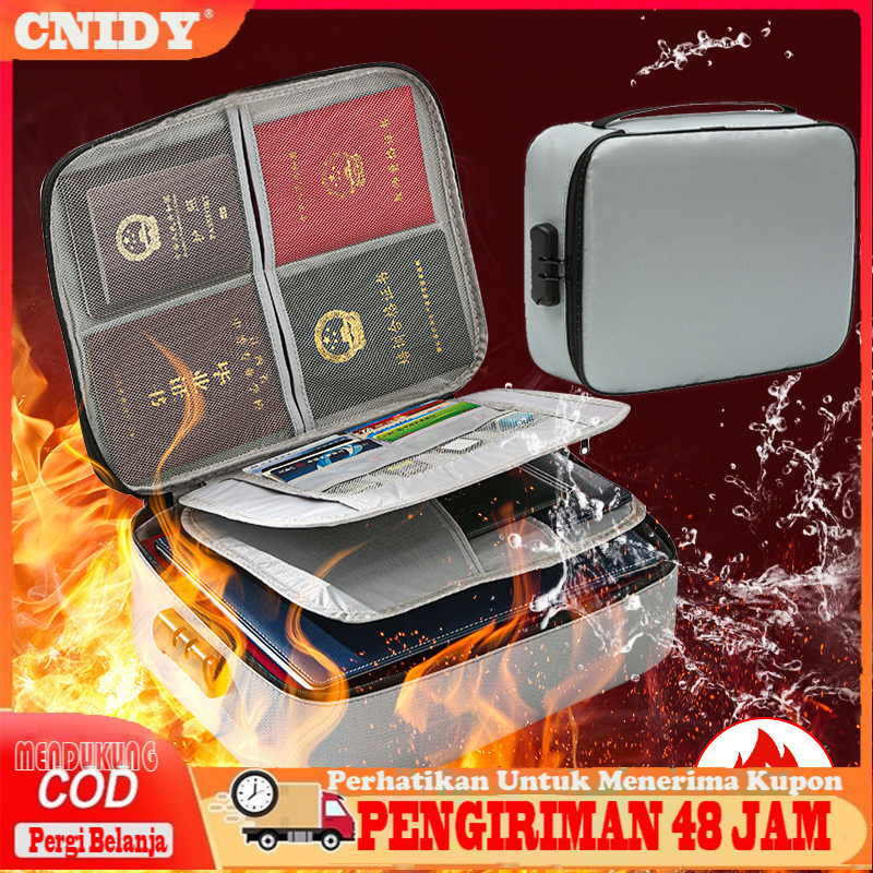 

【COD】Tas Penyimpan Dokumen Paspor, Tas Penyimpan Arsip Dokumen Tahan Api Dan Tahan Air