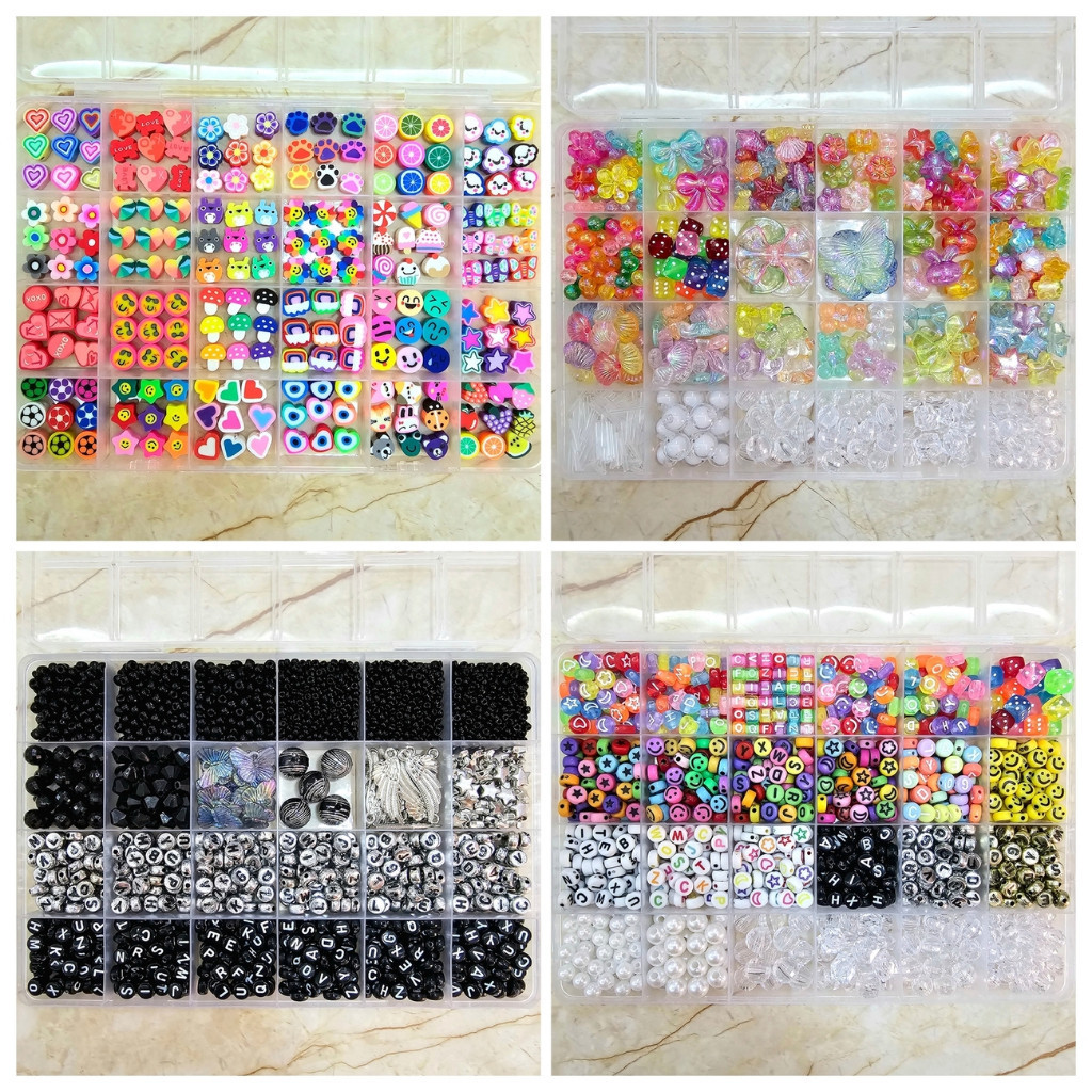 DIY Manik Manik Set Aesthetic - 1 Set DIY Manik Manik - Manik Manik 1 Set Kotak Lengkap  BONUS TALI 
