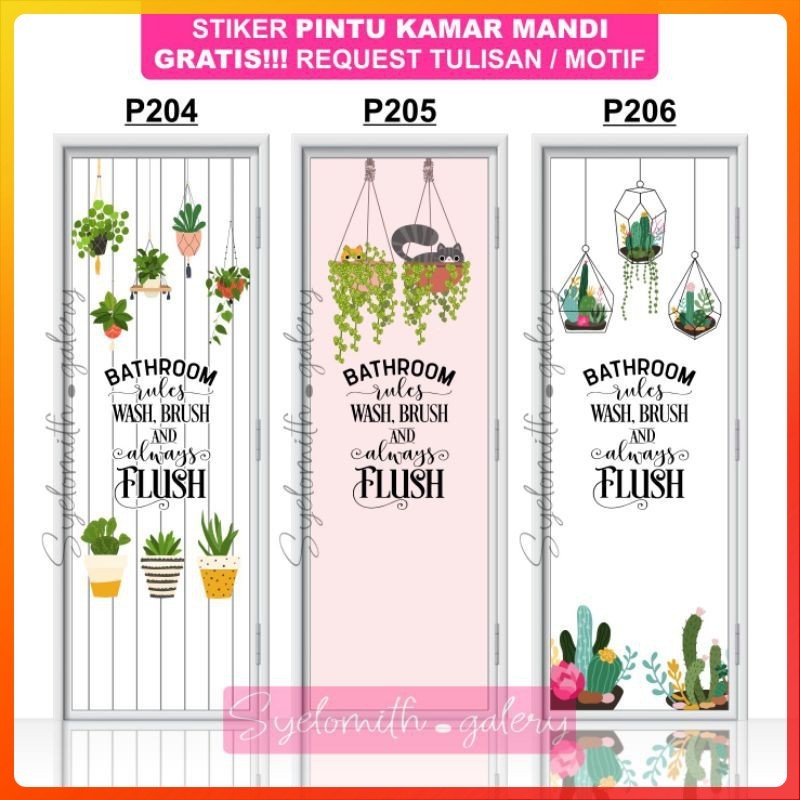 Sticker Pintu Kamar Mandi Bisa Custom - Colorfulolshop 12