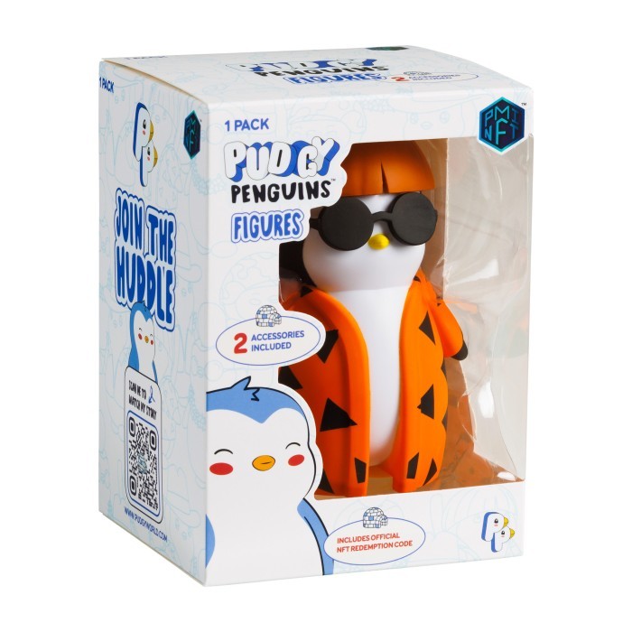 "Z.TRN" - SALE Mainan Figur Pudgy Penguins Figures 1 Pack Window Box - Bowlcut Billy