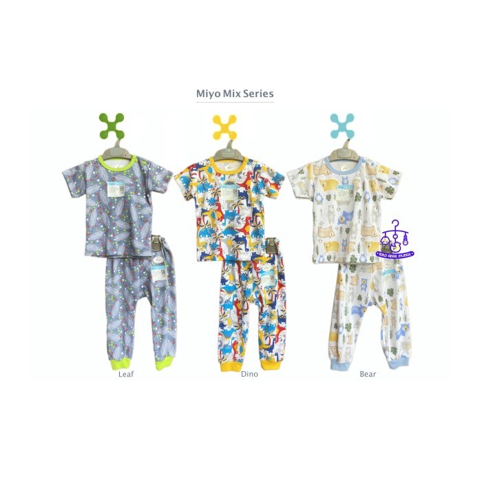 MIYO Size SML Setelan Oblong Pendek Dan Celana Panjang Motif - LEAF, SMALL