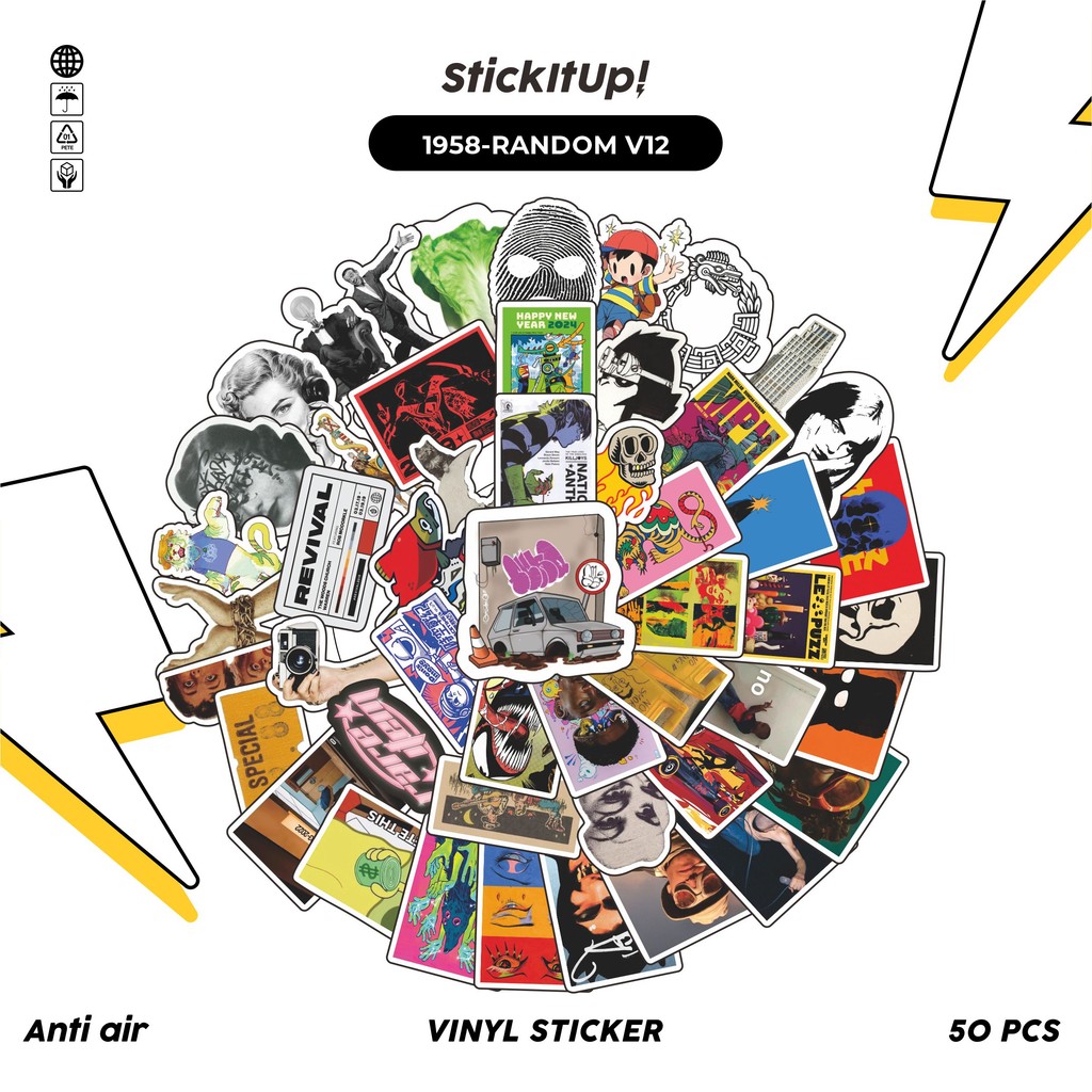 

COD✨ 50 Pcs Stiker Pack Random V16 Lucu Aesthetic Vynil Waterproof untuk Freebies Sticker Buku Journal Casing HP Laptop