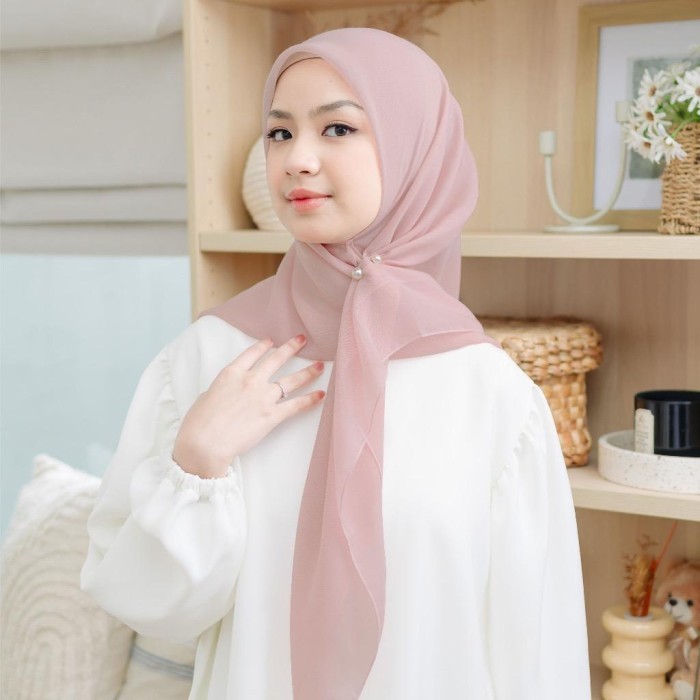 ✨BISA COD✨ - Hijab Segiempat Paris Japan  Premium Jilbab Plain Square  - Ash brown
