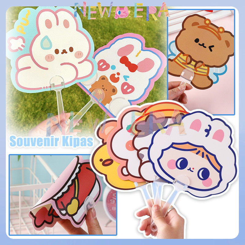 Kipas Tangan Aesthetic Cartoon Mini Motif Kartun Lucu Kipas Tangan