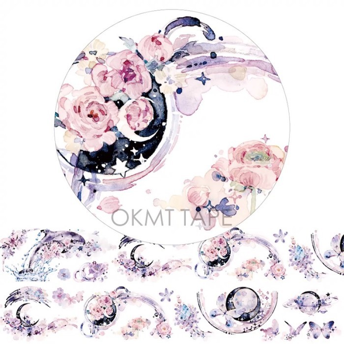 

Washi tape sample flower in morning and evening
