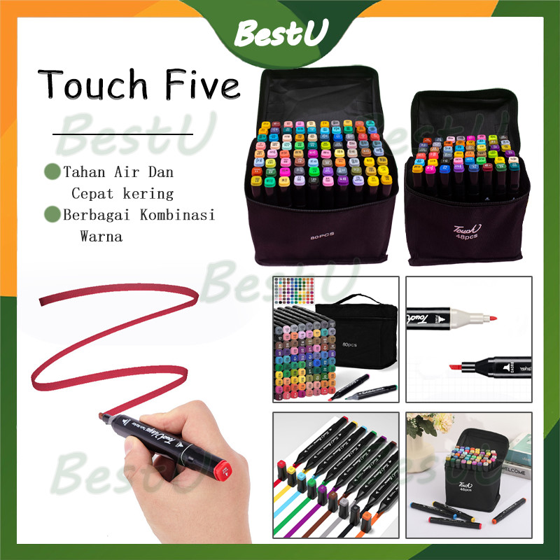 

24/36/48/60/80 Warna Sketsa Spidol Umum General Marker Set Animation Markers / Twin Market Set Spidol