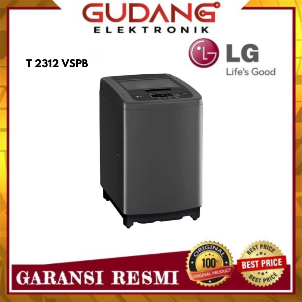 MESIN CUCI LG T 2312 VSPB TOP LOADING LG 12 KG T2312-VSPB