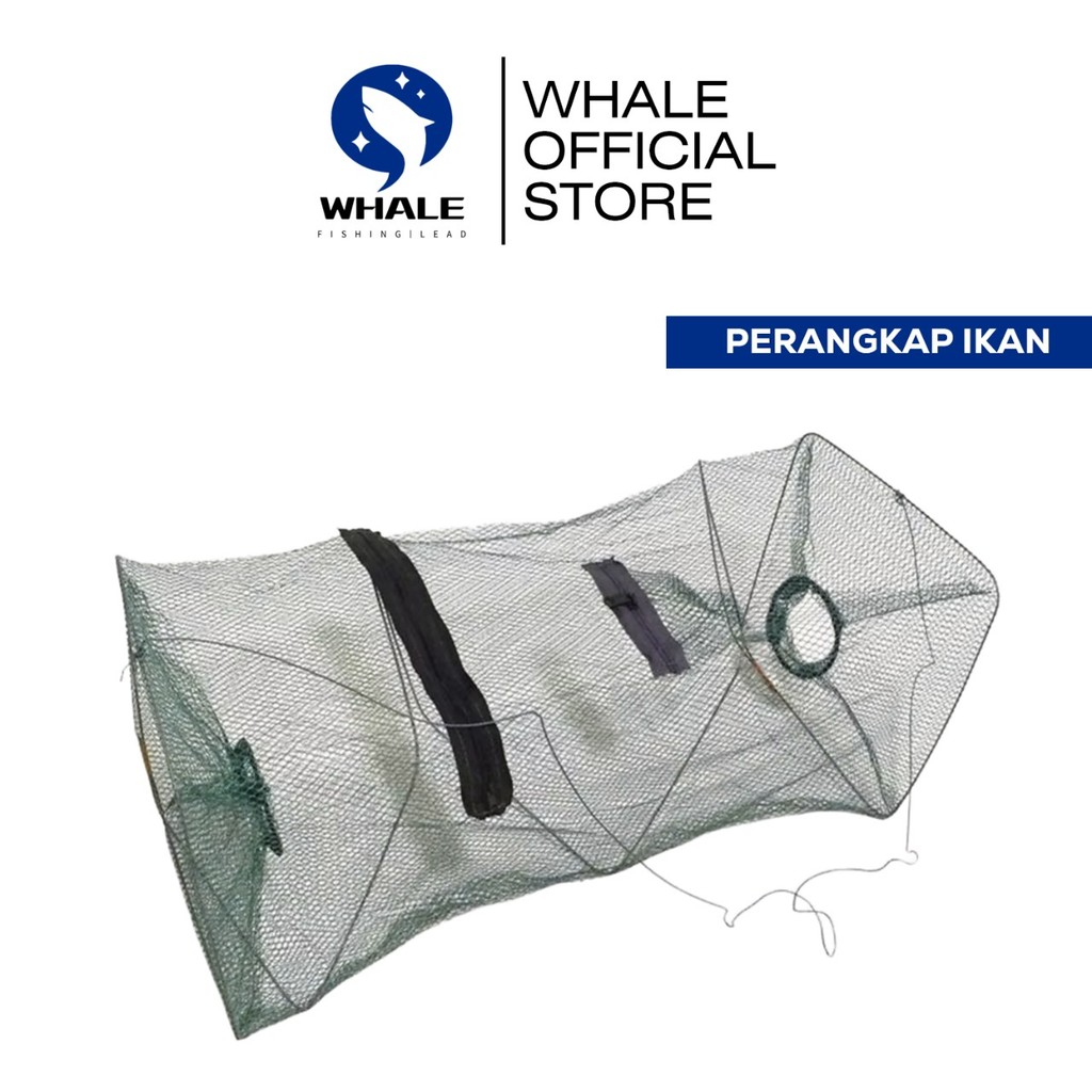 WHALE Payung Bubu Jaring Jebakan Perangkap Udang ikan Kepiting Model Payung 2 Lubang