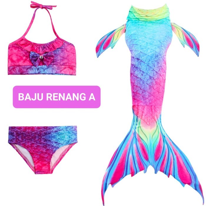 ✨READY✨ -BAJU RENANG MERMAID KOSTUM DUYUNG ANAK PRINCESS ARIEL IMPORT FASHION - HANYA MONOFIN, All S