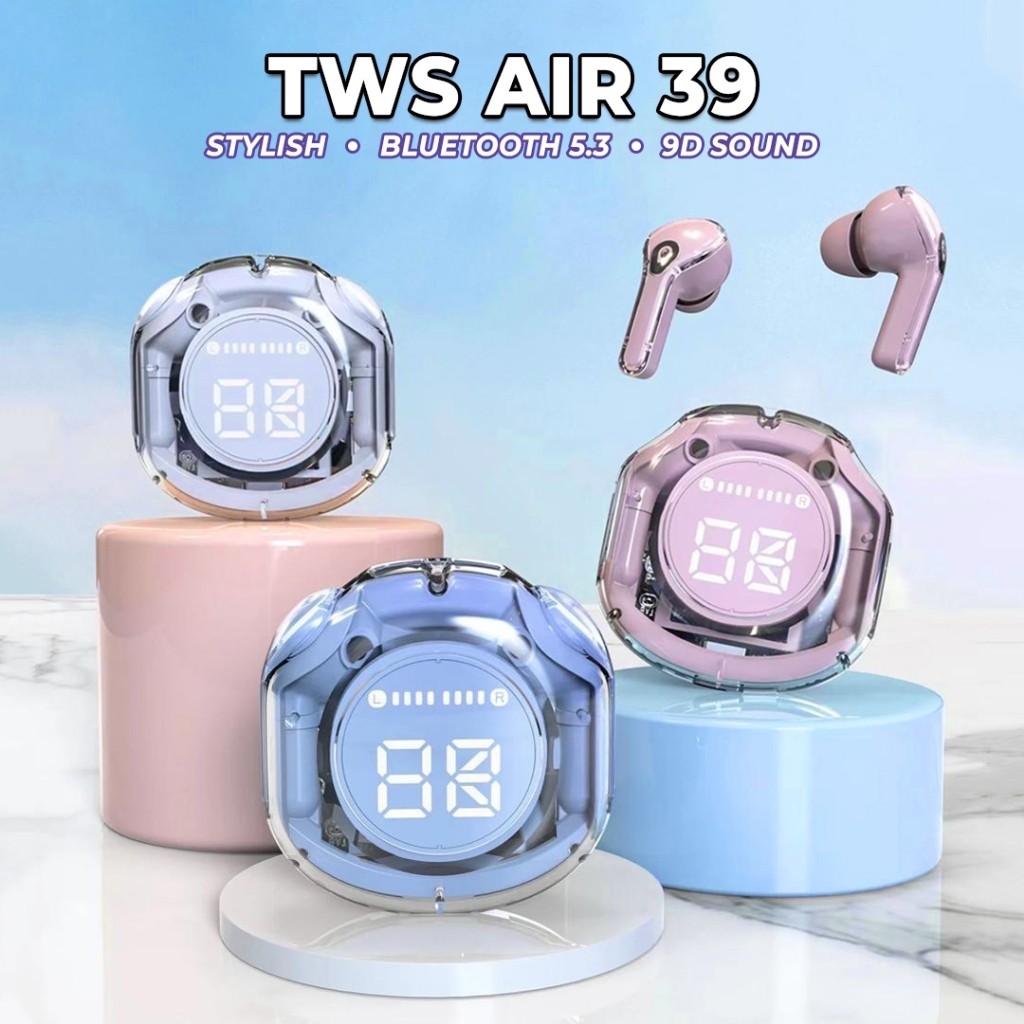 TWS Headset bluetotth 5.3 tws transparant K16 air39 wireless earphone ultrapod