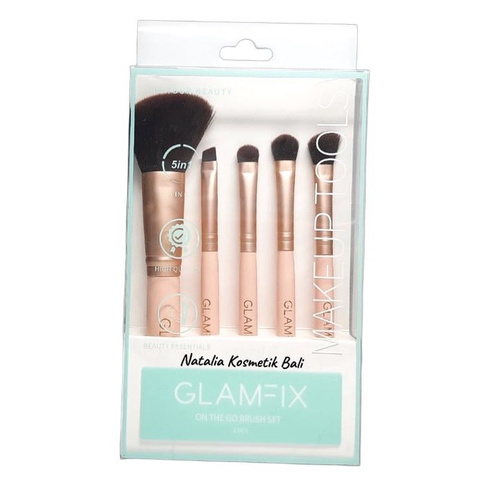 [ Natol-8 ] You Glamfix On The Go Brush Set - Brush Set Isi 5 Pcs