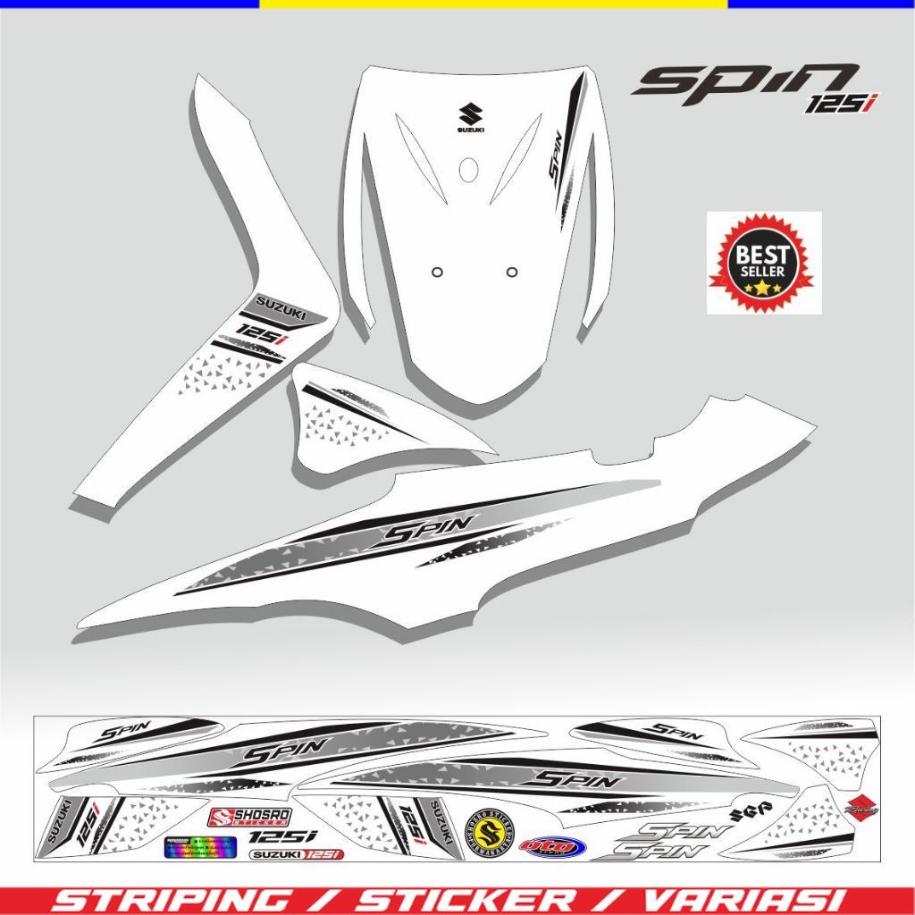 STIKER TERBARU STRIPING SPIN 125 SR / STIKER SPIN 125 / SR / SPIN