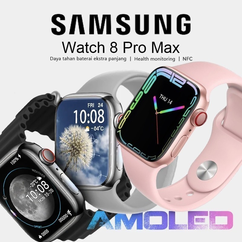 NEW 100%original Samsung SmartWatch 8 Max Smartwatch wanita smartwatch pria Digital 2.08" Smartwatch