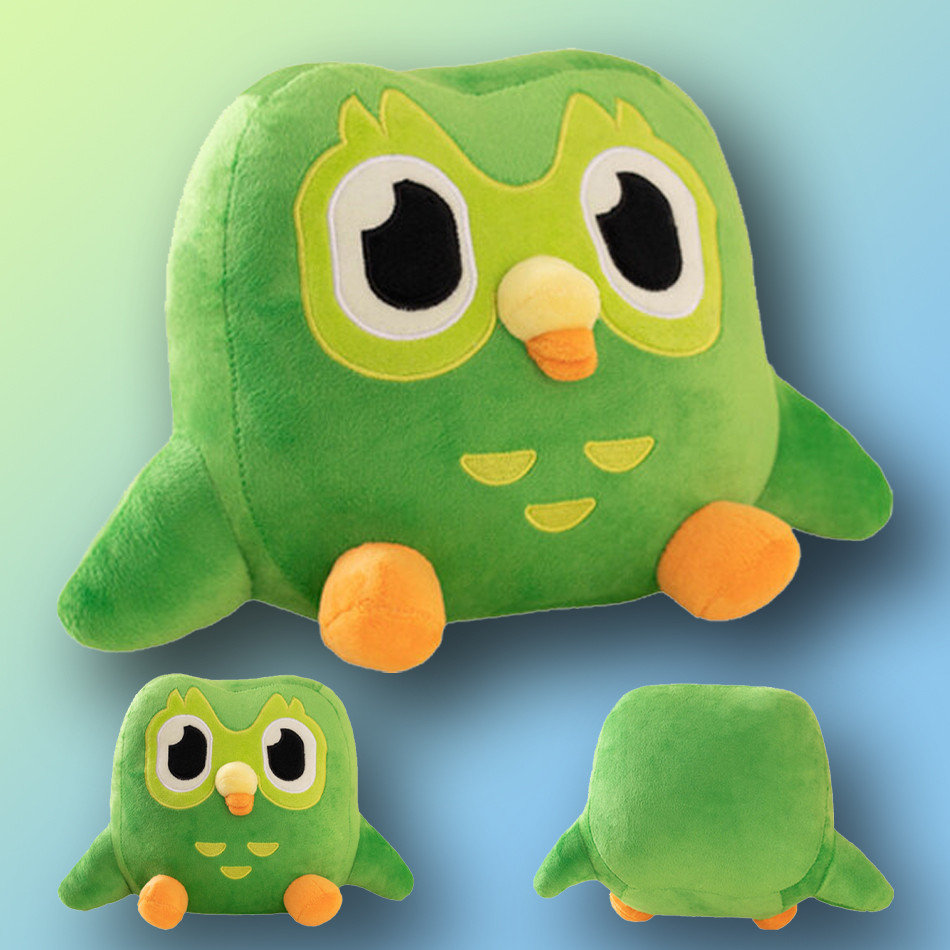 20cm Lovely Duolingo The Green Owl Cartoon Anime Plush Toy Soft Stuffed Animal Plushie Dolls Childre