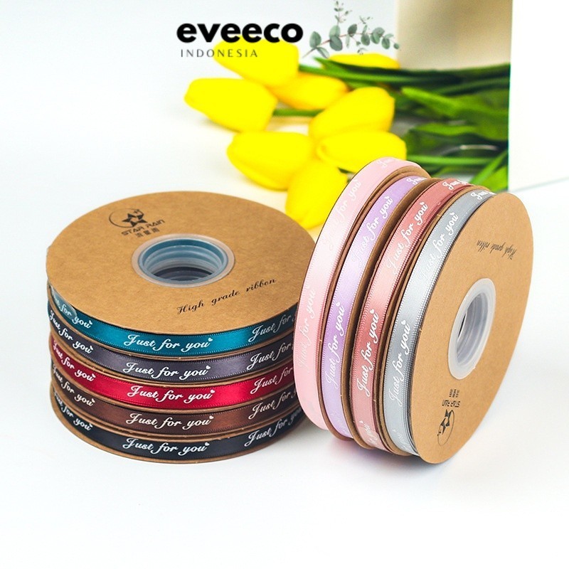 

EVEEco - PTA4 FOR U (MINI) Pita Satin Roll Motif Always By Your Side/Pita Kado 1cm/Pita Dekorasi Buket