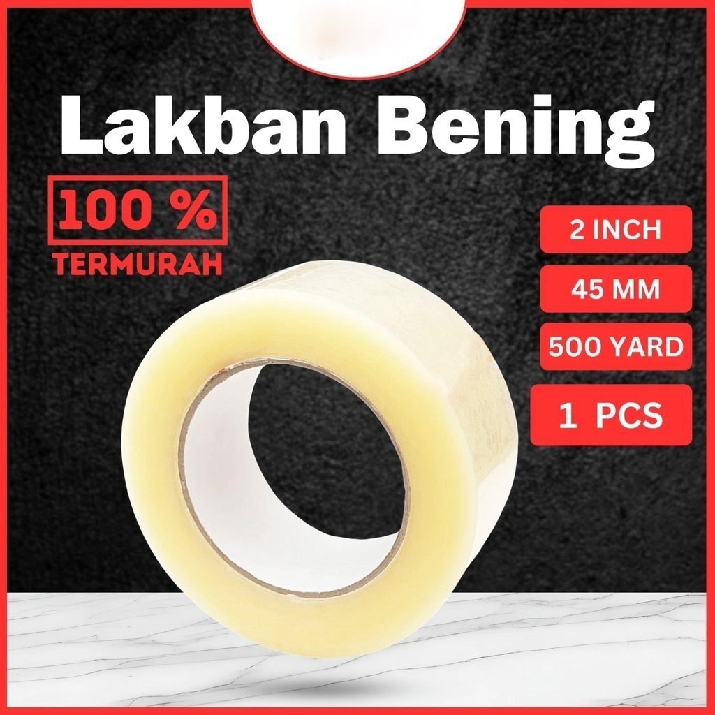 

Lakban Bening 2 Inch 500 Yard 45mm 48mm 2" 500Y Tape Plakban Isolasi