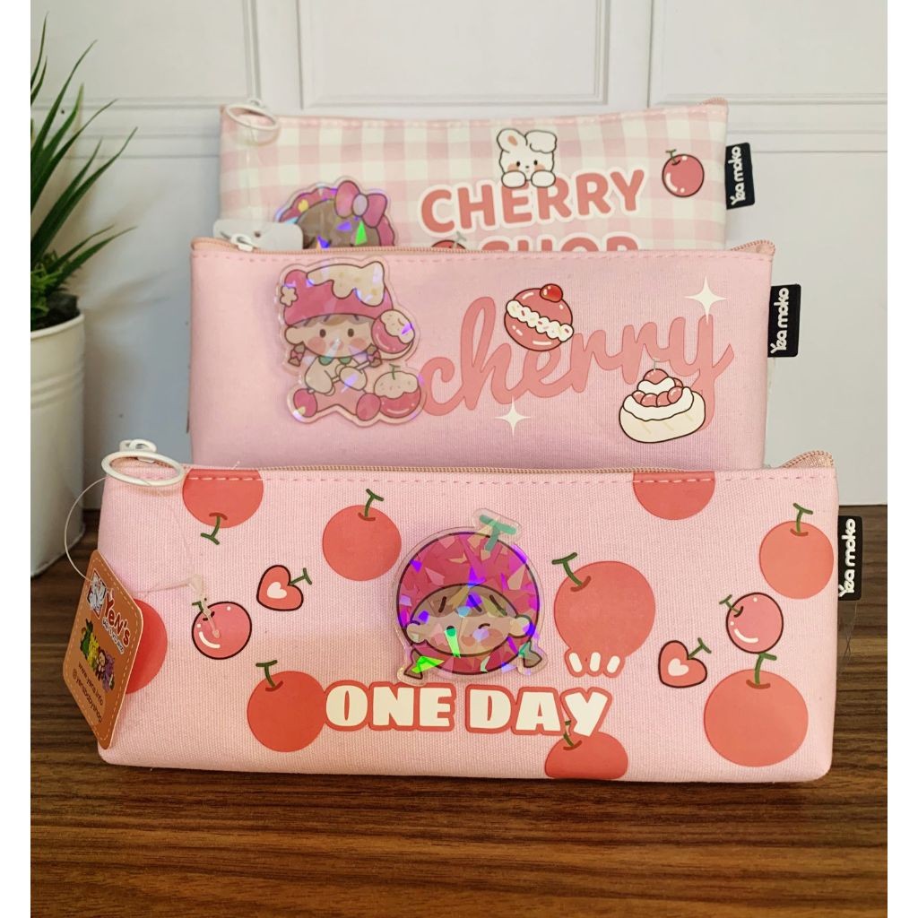 

Yea Moko Pencil Case Cherry / Tempat pensil kain Motif cherry / perlengkapan sekolah
