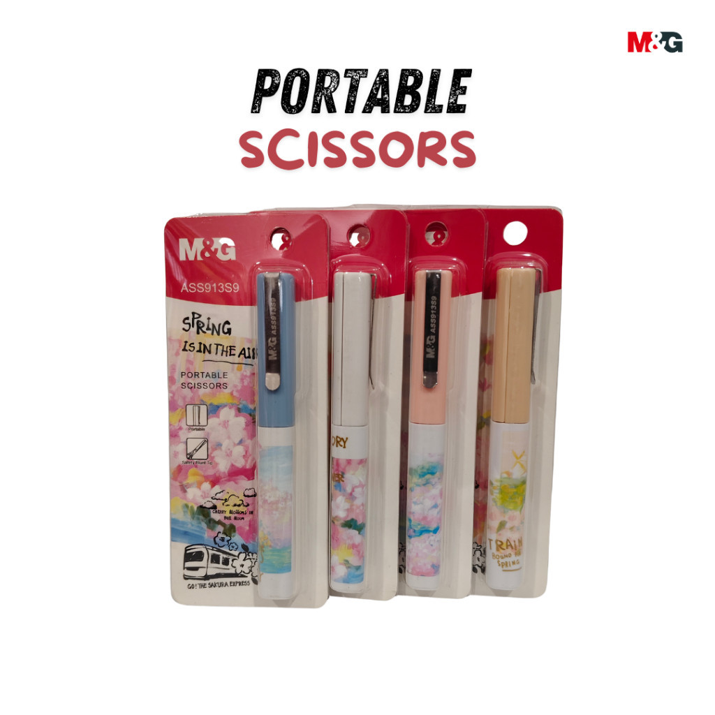 

Portable Scissors M&G Spring In The Air Gunting Portable 4 Warna Dengan Penutup 3ASS913S9 SHABQ