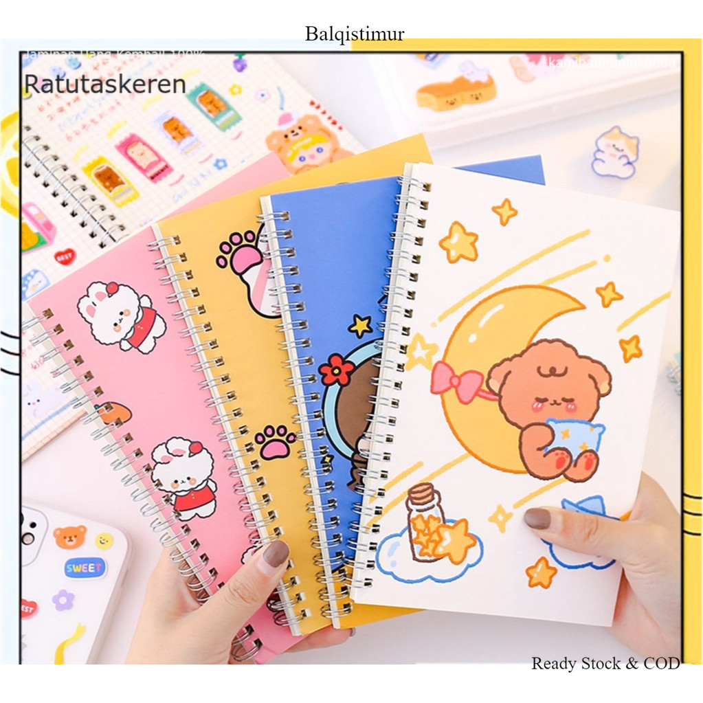 

BUKU CATATAN NOTEBOOK A5 ISI 60 LEMBAR BUKU DIARY AESTHETIC MOTIF KARTUN GAYA RETRO BUKU TULIS GARIS A5 SPIRAL MURAH KEREN