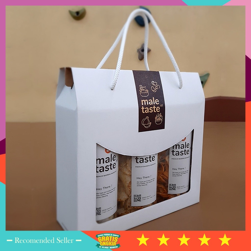 

Kado Natal tahun baru happy new years bagus murah unik / Hampers Snack Premium Basreng Bandung - Unik Elegant Maletaste - Gable Box Oleh-oleh Khas Bandung