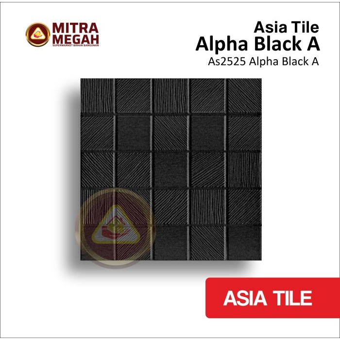 KERAMIK ASIA TILE 25X25 ALPHA BLACK A