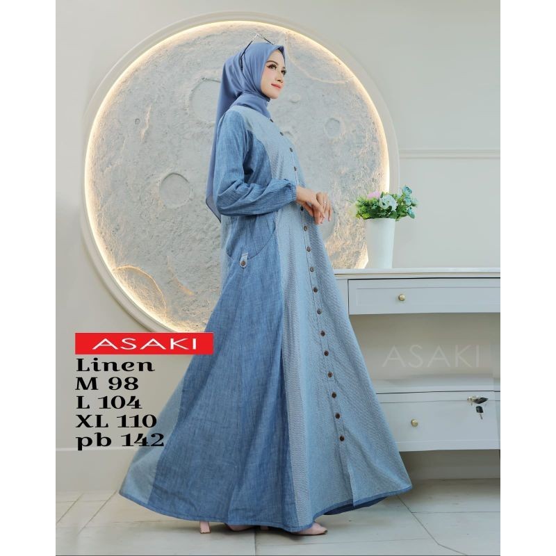 Gamis Flanel Motif Kotak Kotak Model Terbaru ASAKI MAYASARI |Gamis Asaki Original |Gamis Muslimah Ha