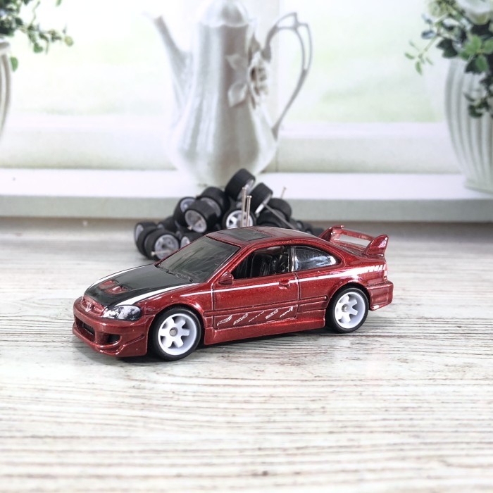 BAN KARET HOT WHEELS 6 SPOKE MODEL RAYS TE37 CELONG PUTIH 1:64