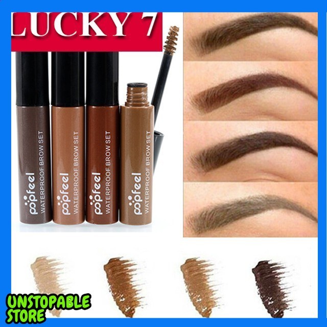 New Import Korea Popfeel Eyebrow Gel Maskara Pensil Alis Tahan Lama Anti Air Original 4 Varian Warna