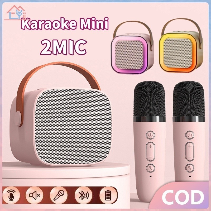 Speaker Bluetooth Karaoke Mini 2MIC Cute Wireless Bluetooth Portable Speaker Luar Ruangan Speaker Ni