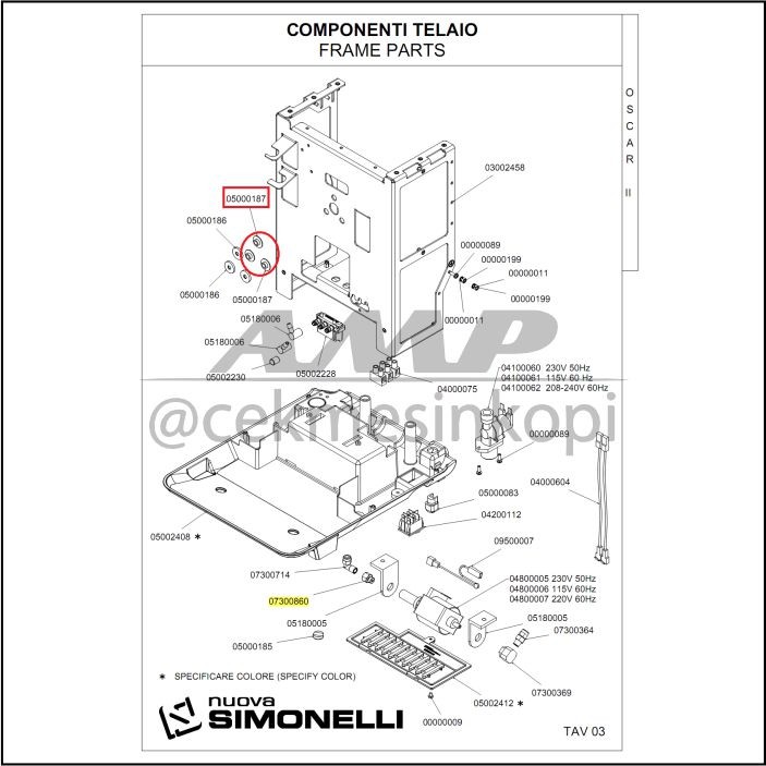 Original Nuova Simonelli Oscar I / Oscar II Insert Nylon Group Head Oscar