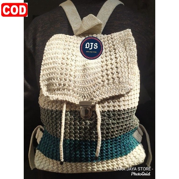 Random Tas Ransel Rajut Salur Besar