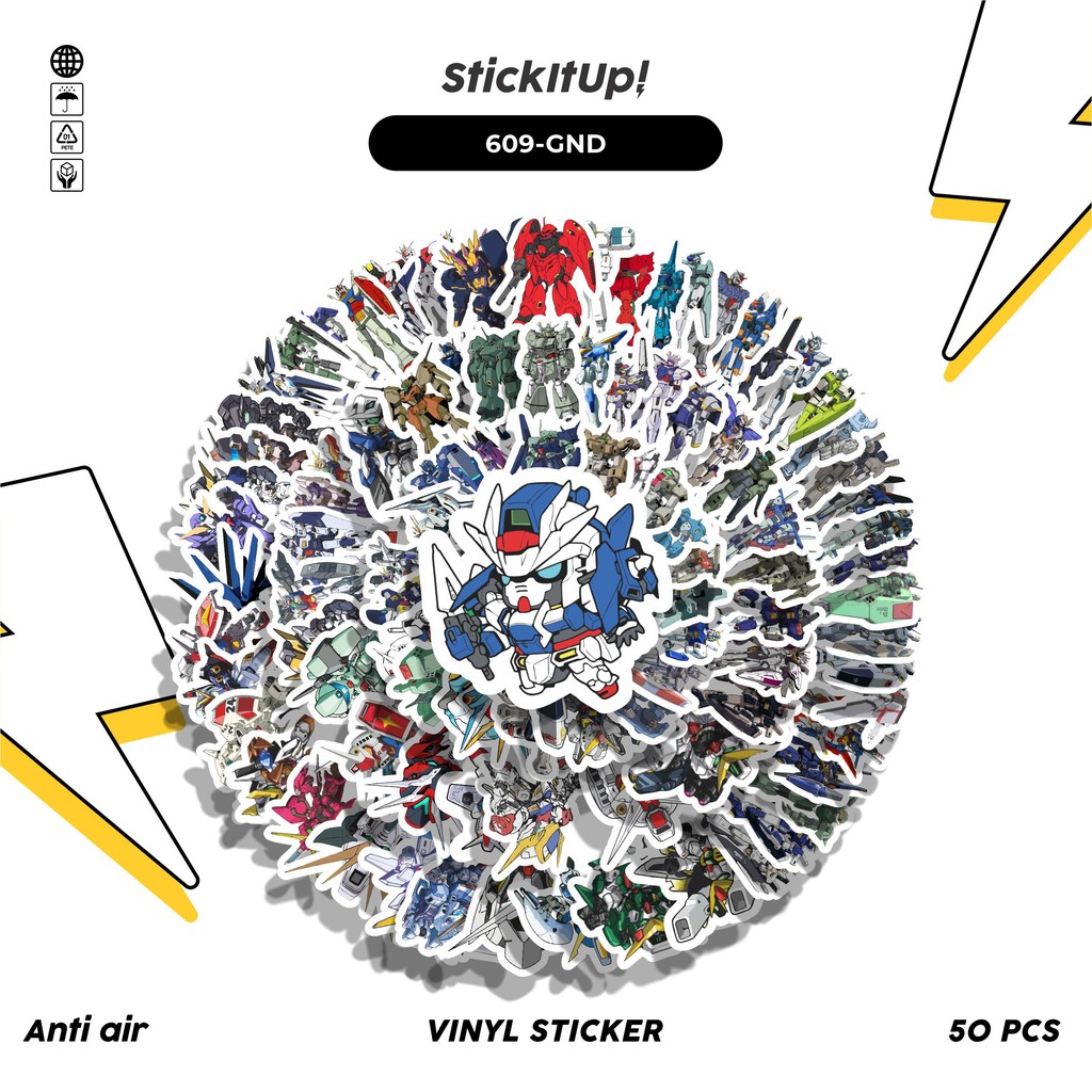 

COD 100 Pcs Stiker Gundam Lucu Anti Air Untuk Dekorasi Notebook Sepeda Skateboard Handphone DIY