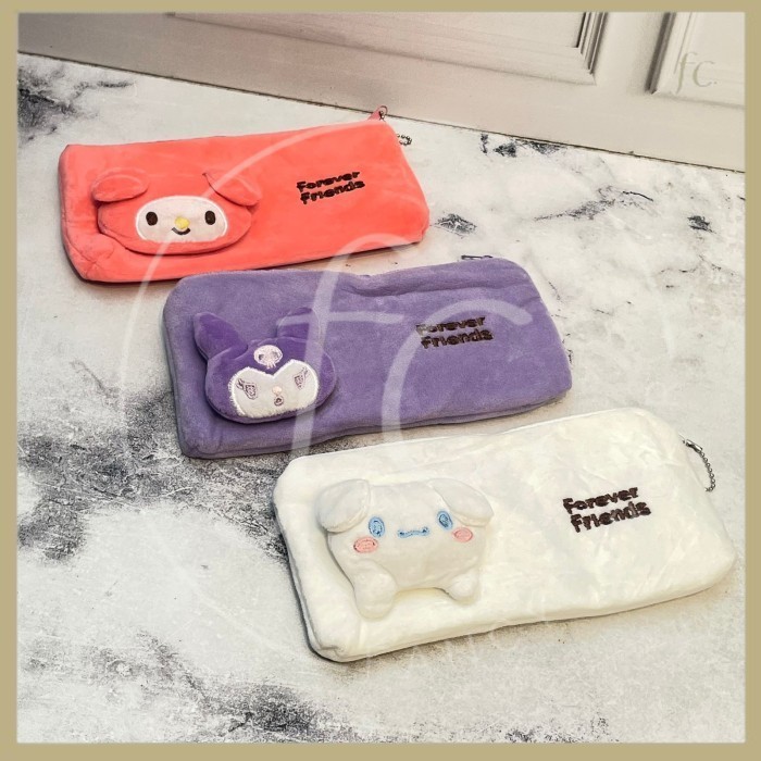 

Kotak Tempat Pensil Kain Boneka Forever Friends SANRIO Kuromi Cinnamoroll My Melody KP-1516 Special Edition Pencil Case Bludru Lembut Halus Kualitas Terbaik Fancy Favorit Anak Bingkisan Kado Hadiah Hampers Harga Grosir Ready COD