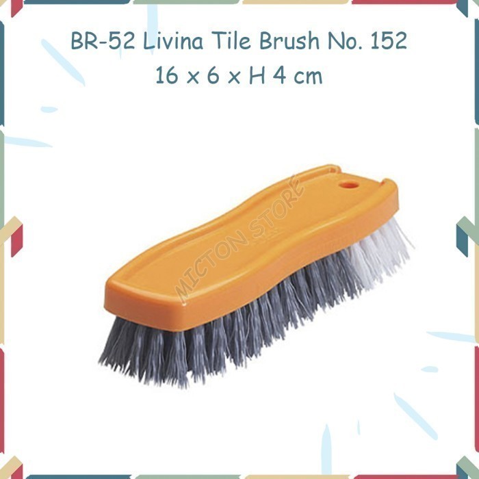BEZTON Lion Star Sikat Plastik Serbaguna Livina Tile Brush BR-52 Oren LionStar Plastik Berkualitas M