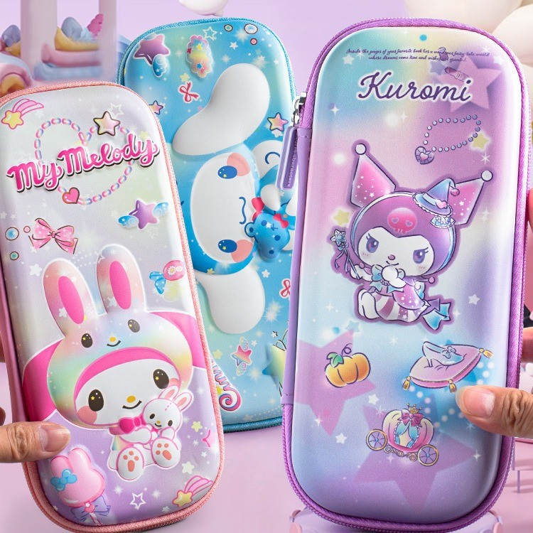 

( OTH1089 ) ( KIDS ) Kotak pencil case organizer tempat pensil 3D anak perempuan - sanrio cinnamoroll melody kuromi - pink merah muda blue biru purple ungu