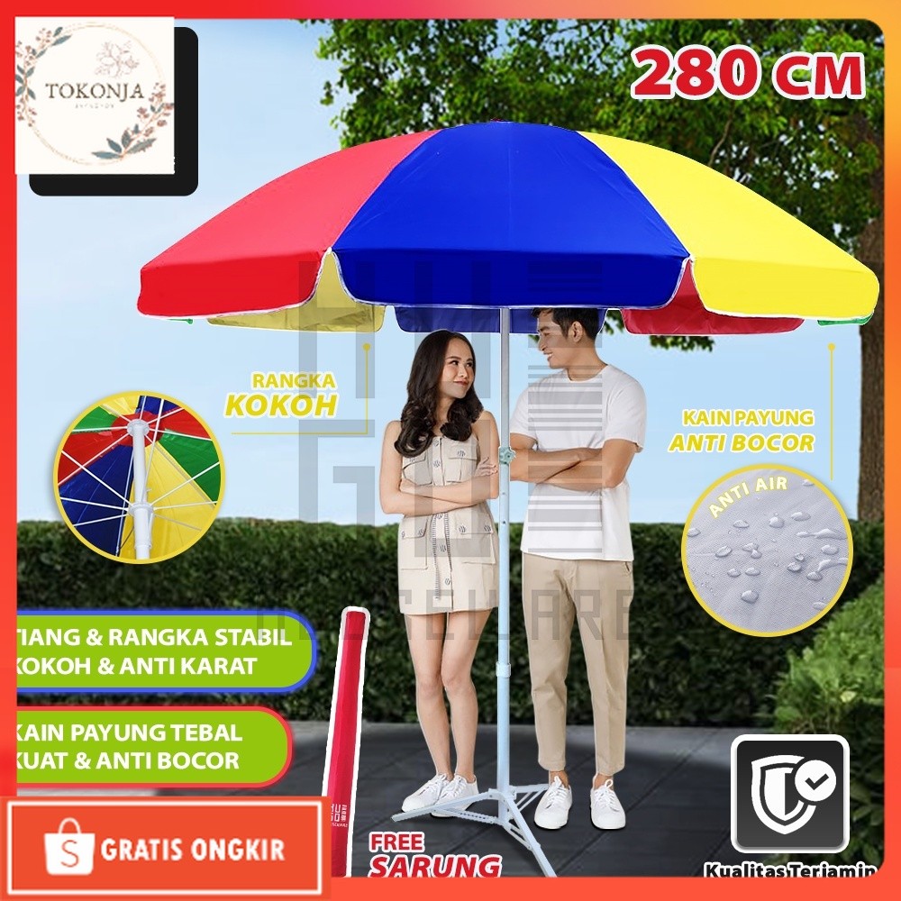 Payung Murah / HUGO Payung Tenda 280 CM Jualan Taman Pantai Cafe Bazar Lapak