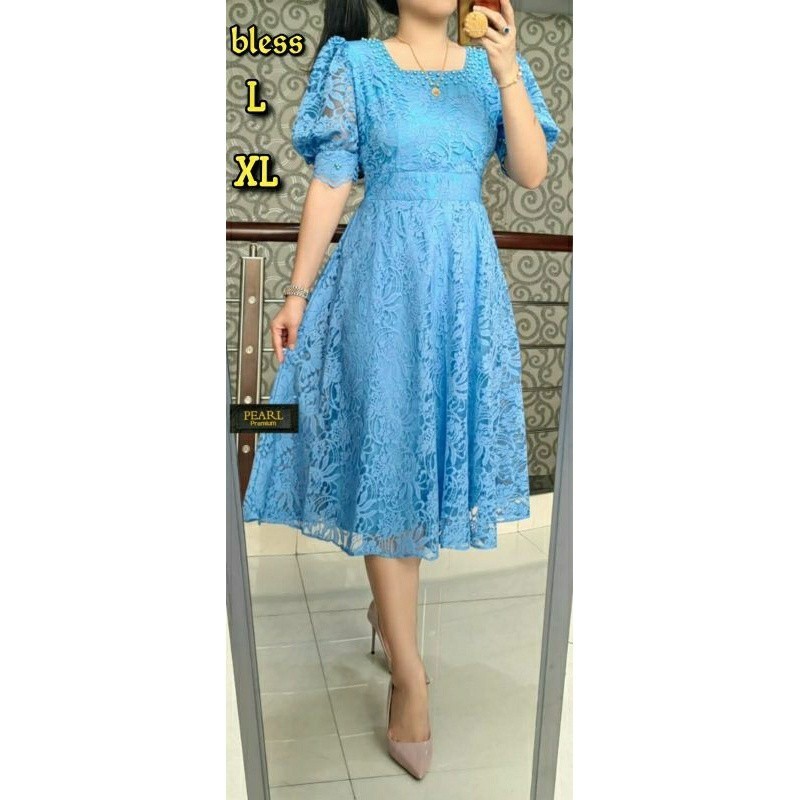RW Dress pesta/Dress renda brokat/BAJU SEMI KEBAYA WANITA premium mewah original