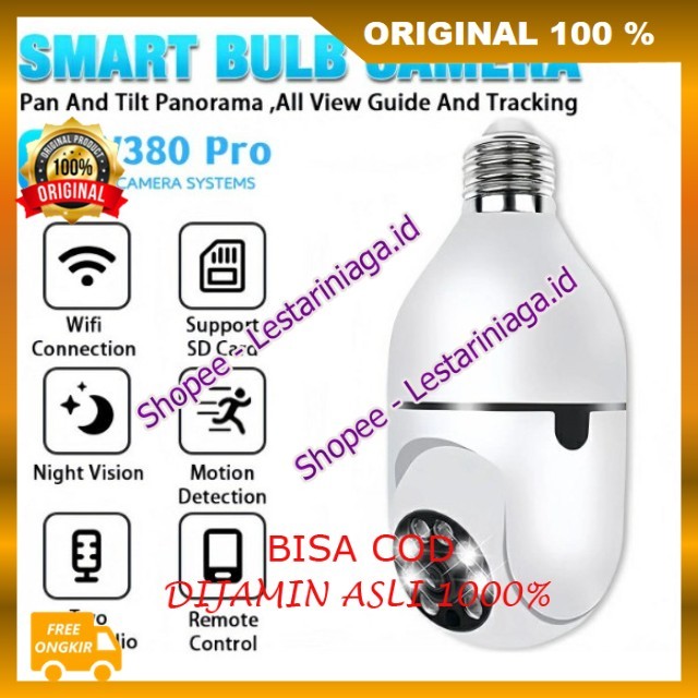 Cctv Bohlam V380 Pro Smart Bulb Camera CCTV Lampu V380 Pro 8MP Kamera CCTV Wifi Dan Memory Card ORIG