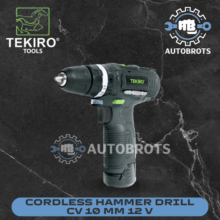 TEKIRO Mesin Bor Baterai CV 12V 10mm / Cordless Hammer Drill 30Nm CD-HD2047