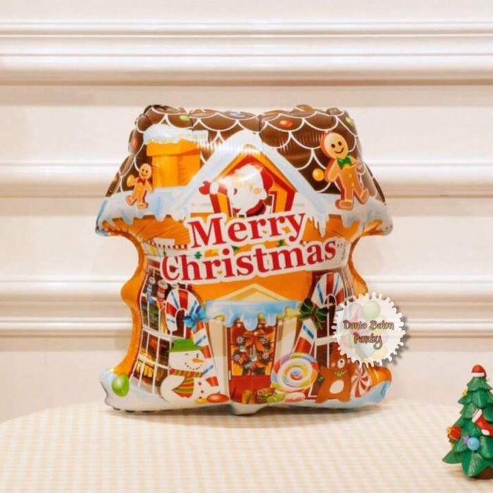 Balon Foil Rumah / Balon Natal / Balon Xmas House