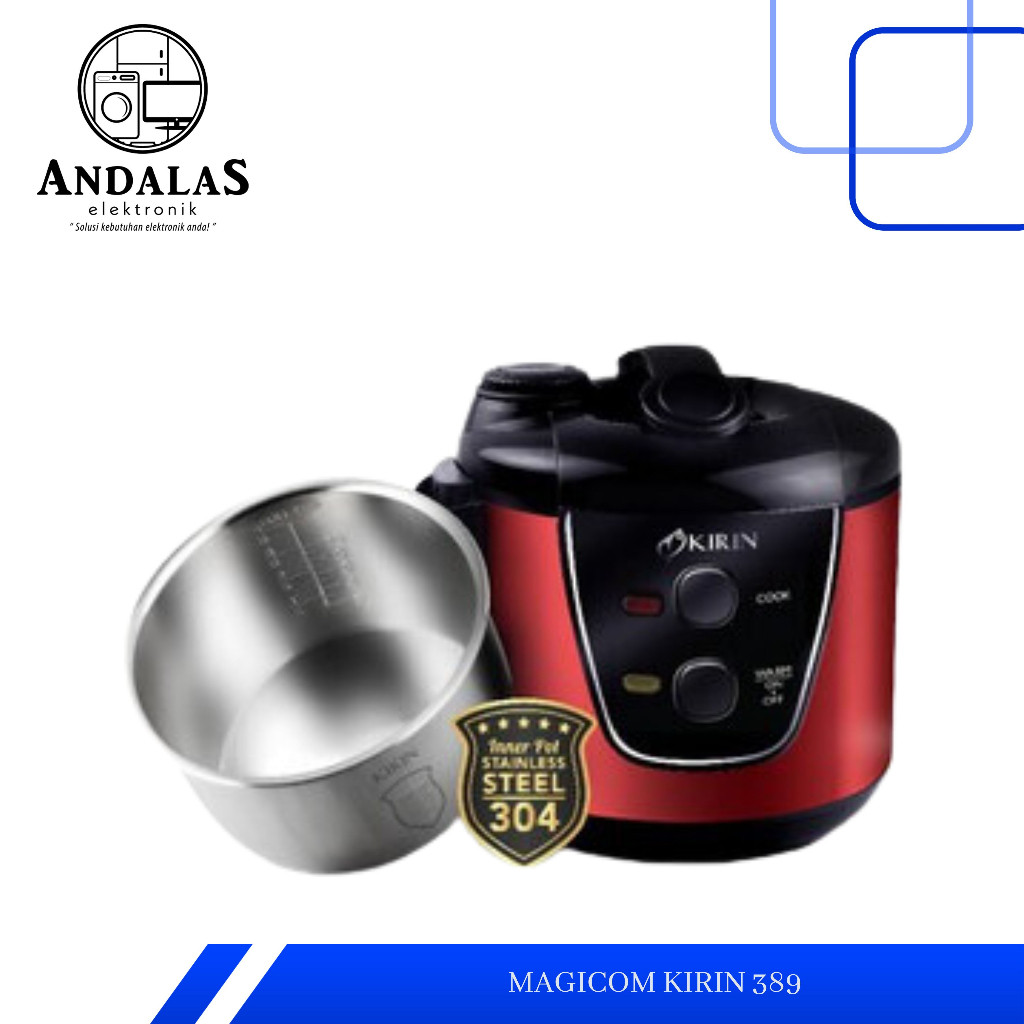 RICE COOKER MAGIC COM 2 L 3 IN 1 KIRIN KRC 389 KRC-389