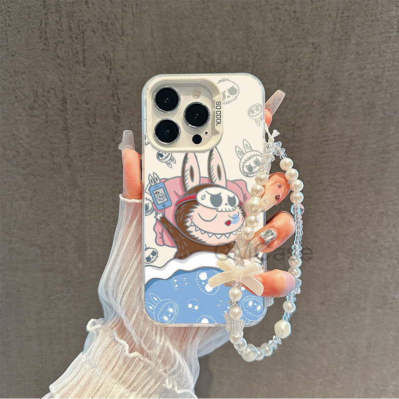 CMCase Untuk VIVO Gelang + Case Hp Labubu Android Aesthetic Casing VIVO Y100 Y17S Y78 PLUS Y21 Y22 Y