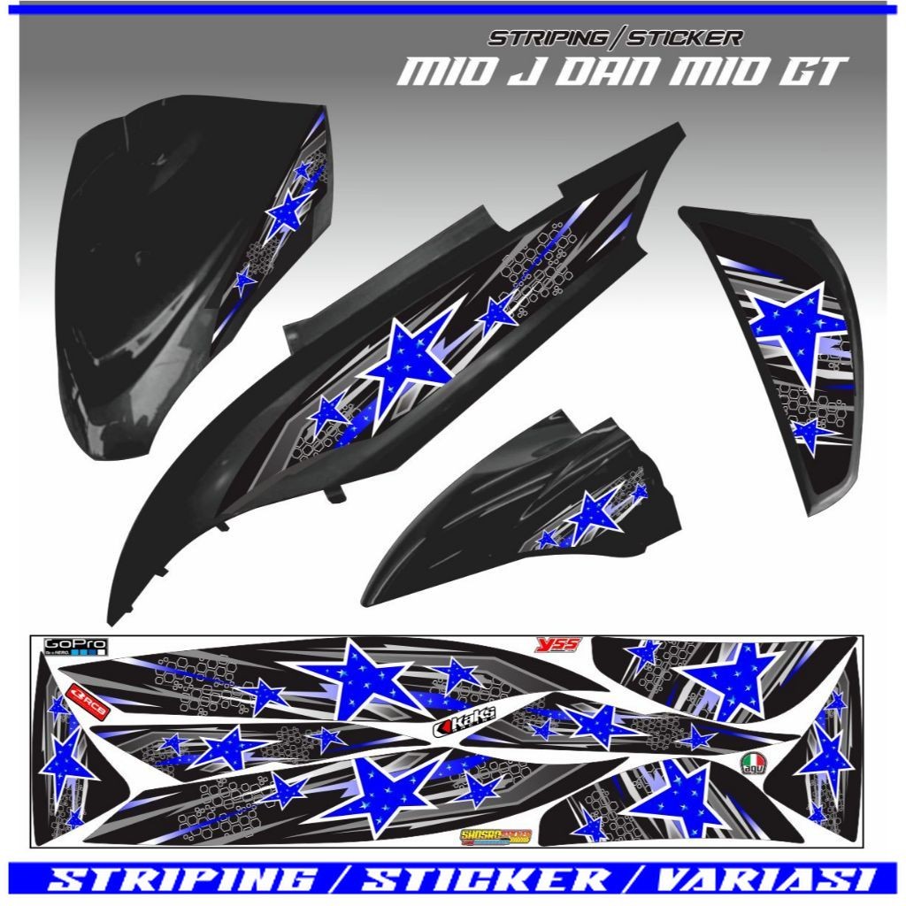 STRIPING MIO GT MIO J VARIASI SETIKER DESAIN BINTANG POLET SETIKER LIST