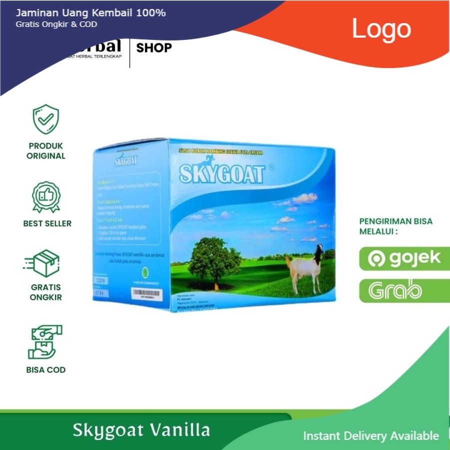 

SKYGOAT - Susu Kambing Etawa Bubuk SKY GOAT Original Vanilla 1 Box Isi 10 Sachet